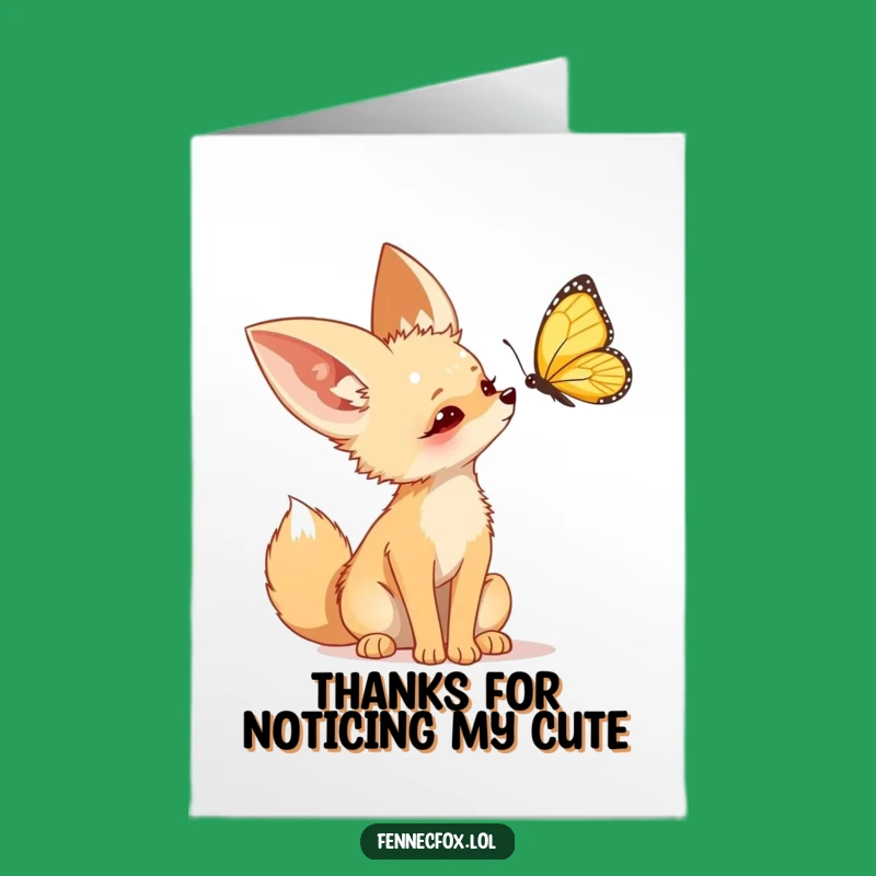 Charming Fennec Fox Thank You - Free Printable & Humorous Downloadable Card