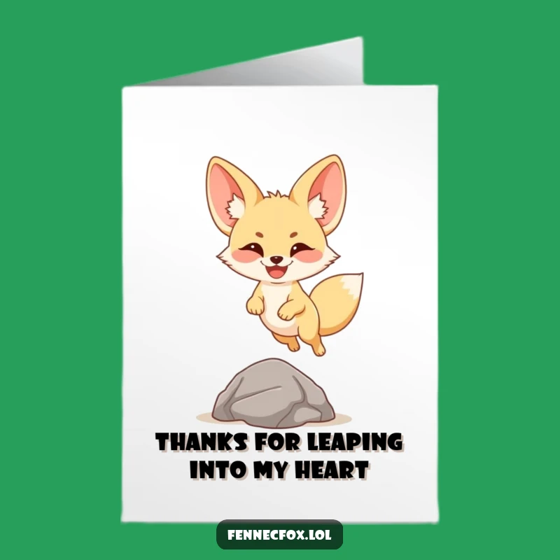 Free Printable Grateful Fennec Fox Thank You Card - Cheerful Digital Download Gift