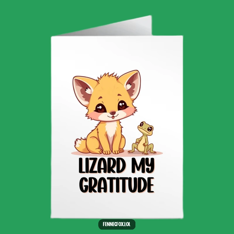 Free Printable Thank You Card: Fennec Fox Surprise Thanks Downloadable Gift