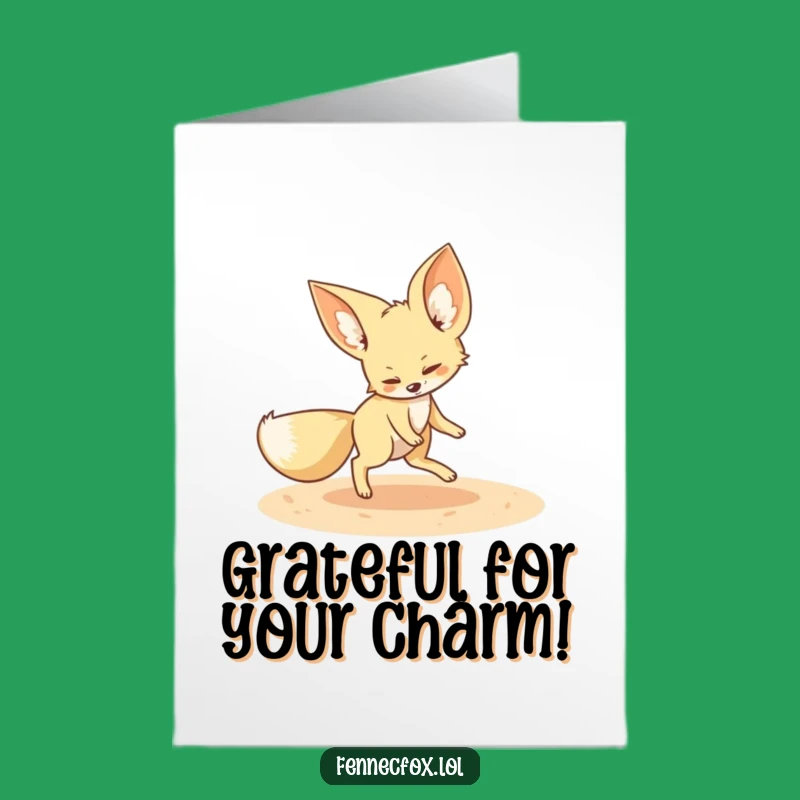 Free Printable Thank You Card: Fennec Fox Tail Chase, a Hilarious Downloadable Gift!