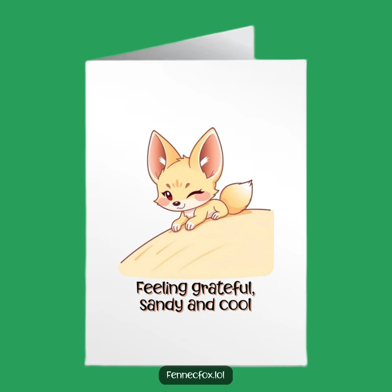 Playful Fennec Fox Thank You Card: Free Printable Desert Gratitude Downloadable Gift