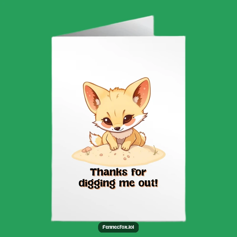 Fennec Fox Thank You Card: Free Printable for Grateful Digs!