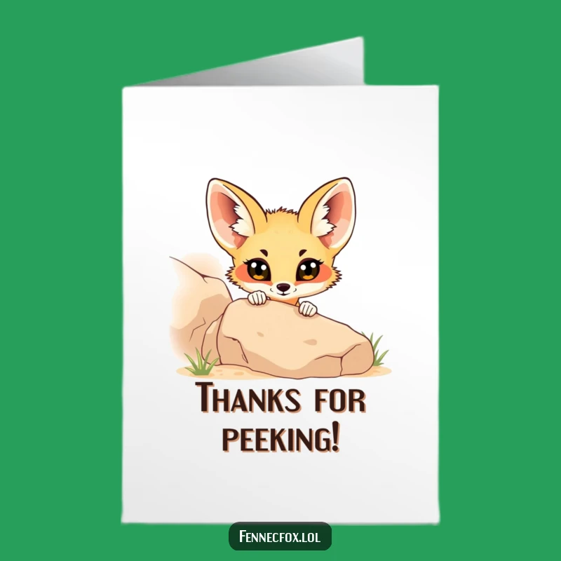 Thank You Fennec Fox Card: Free Printable - Curious Thanks - Print at Home