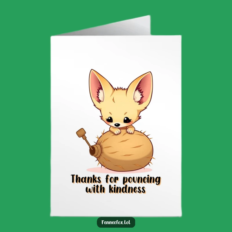 Free Printable Thank You Card: Playful Fox Expressing Thanks with Joy
