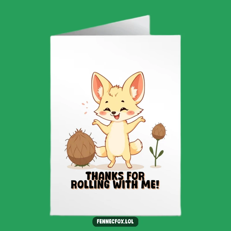 Thank You Dance Card: Fennec Fox Thanks, Free Printable Funny Note, Goofy Downloadable Gift