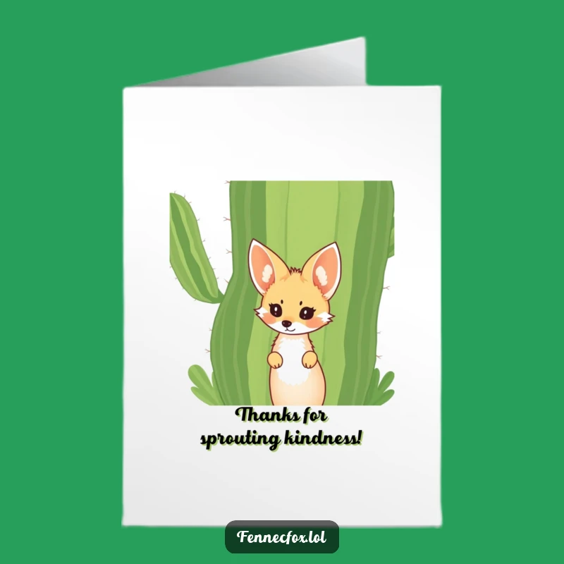 Free Printable Thank You Card: Shy Fennec Fox Thanks, Humorous Downloadable Note, Cute DIY Gift
