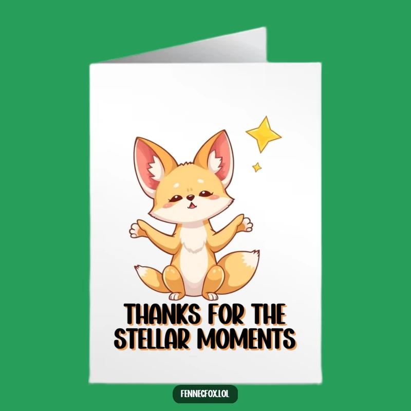 Magical Fennec Fox Thank You: Free Printable Star Gratitude Downloadable Gift