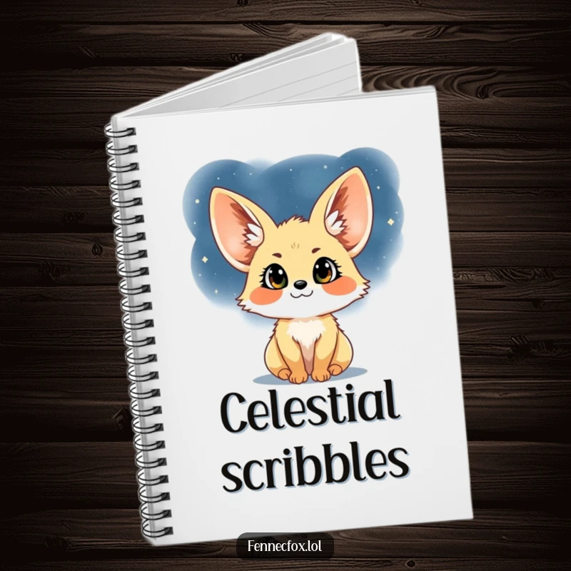 Funny Fennec Fox Notebook: A cute and humorous journal featuring a fennec fox gazing at a starry night sky, perfect for notes and creative writing.