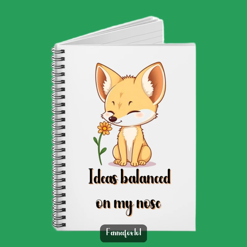 Fennec Fox Flower Balance Notebook: Delicate & Funny Journal Gift