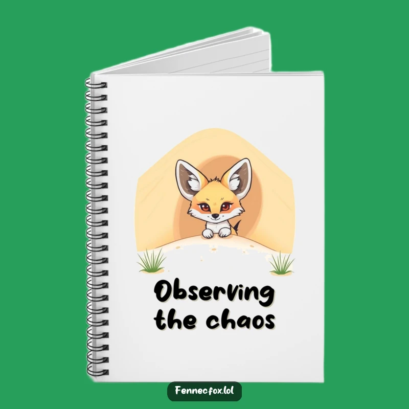 Funny Fennec Fox Dune Peek Notebook: Journal Desert Cartoon Fun, Perfect Gift