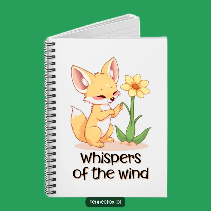 Funny Fennec Fox Flower Notebook - Playful Journal for Ideas