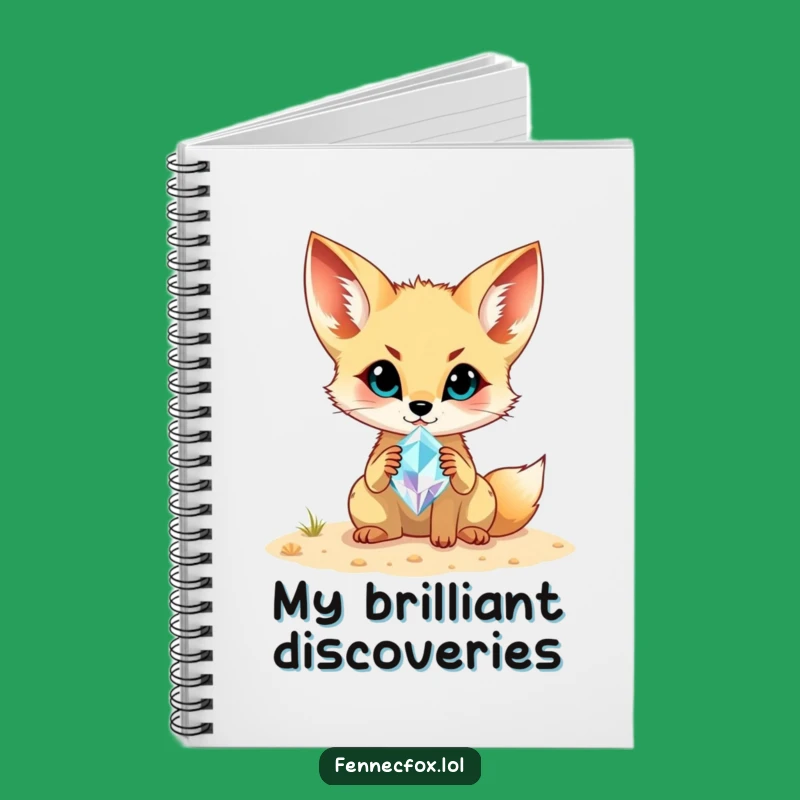 Funny Fennec Fox Gemstone Notebook: Treasure Hunter Journal, Unique Funny Gift