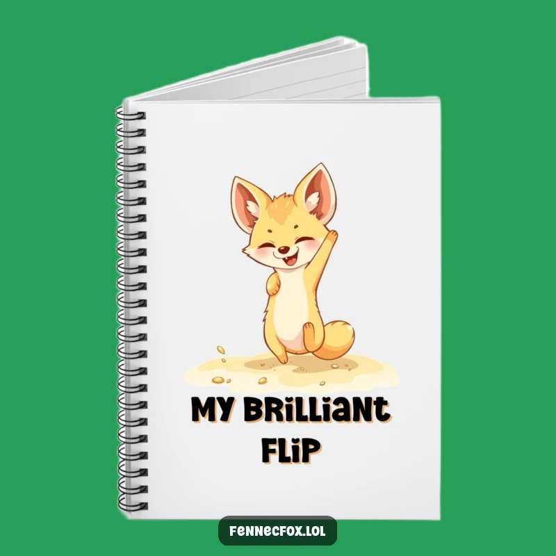 Funny Fennec Fox Notebook - Somersault Cover, Journal Your Playful Ideas, Gift