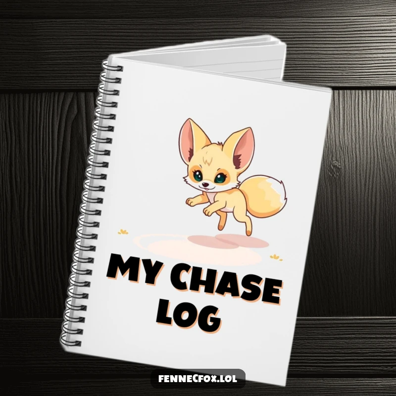 Funny Fennec Fox Notebook: A fennec fox humorously chases a desert mirage, inspiring funny notes and creative brainstorming.