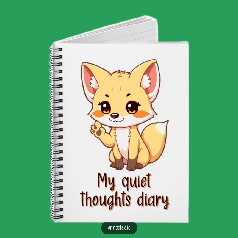 Shy Fennec Fox Waving Paw Notebook: Adorable & Funny Journal Gift