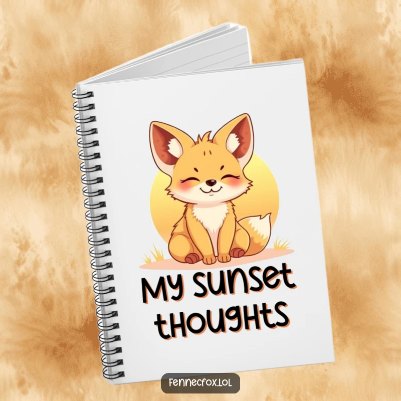 Funny Fennec Fox Sunset Notebook: A content fox enjoying the warm light of a setting sun, perfect for jotting down happy thoughts.