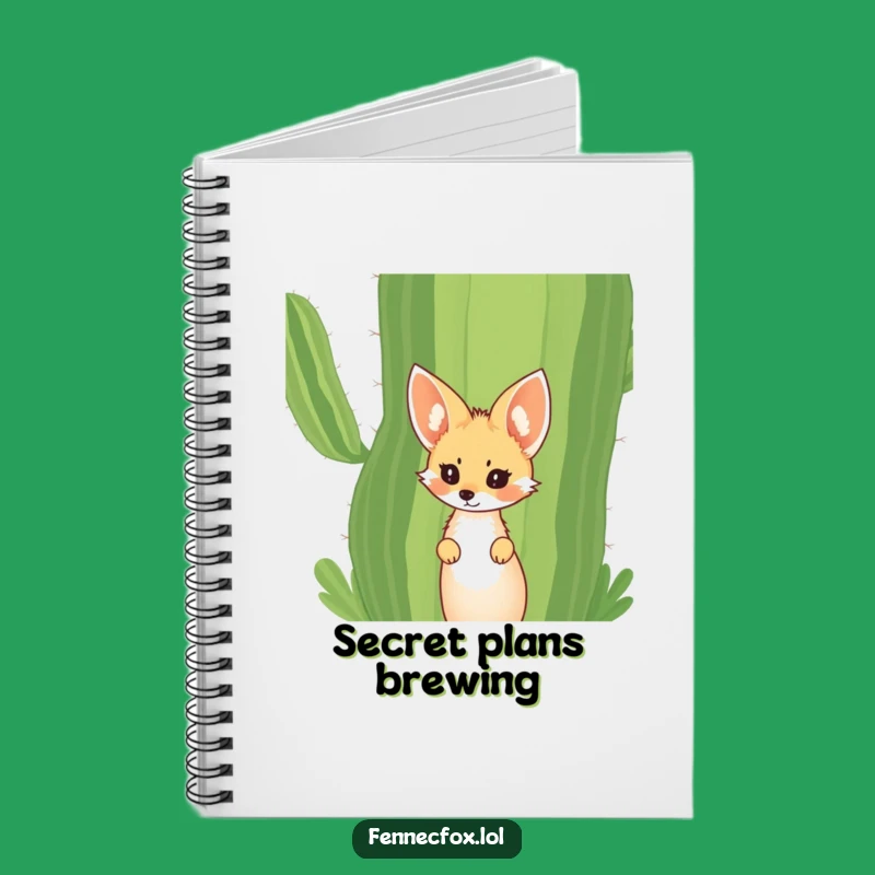 Funny Fennec Fox Cactus Notebook: Curious Thoughts Desert Gift