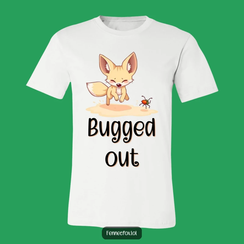 Funny Fennec Fox Beetle Chase T-Shirt: Wear Your Joyful Pursuit!