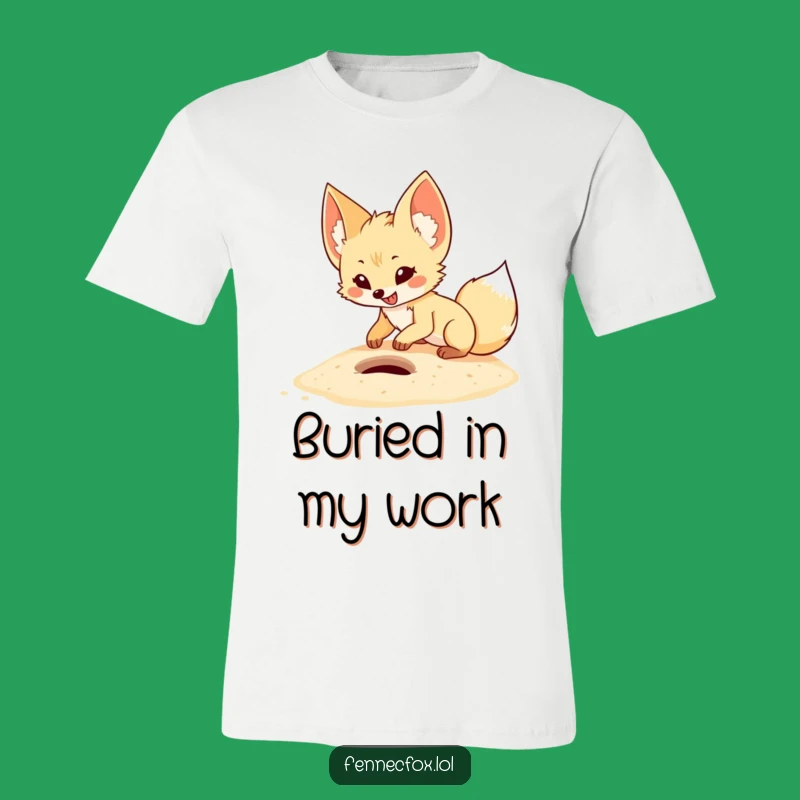 Funny Fennec Fox Digging T-Shirt: Energetic Cartoon Animal Tee, Hilarious Gift