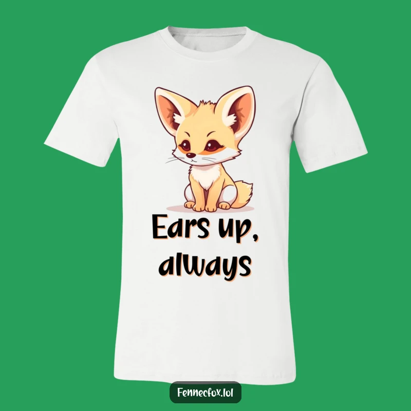 Funny Fennec Fox Listening T-Shirt: Hear the Fun Hilariously!