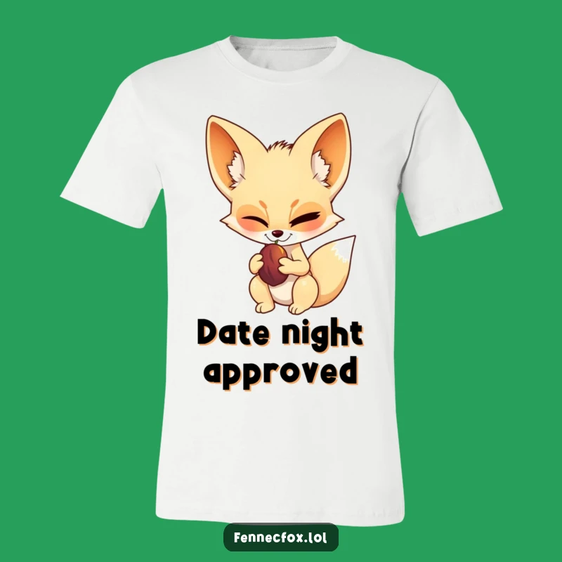 Funny Fennec Fox Witty Date Tee - Confident Cartoon Animal Shirt