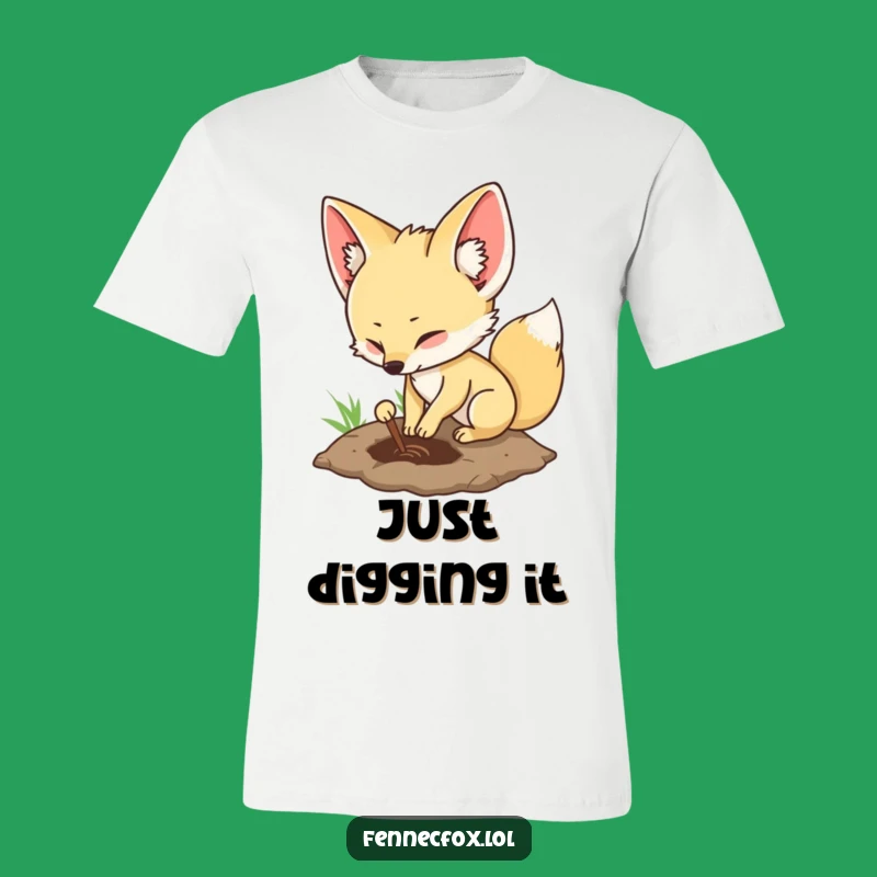 Funny Fennec Fox T-Shirt: Master Digger - Comfy Funny Gift for Adventurers