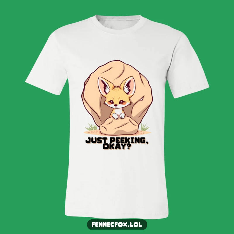 Funny Fennec Fox Peek-a-Boo T-Shirt - Wear Your Curiosity with this Playful Tee