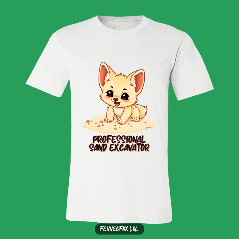 Funny Fennec Fox Cub Digging T-Shirt: Wear Your Excitement Hilariously!