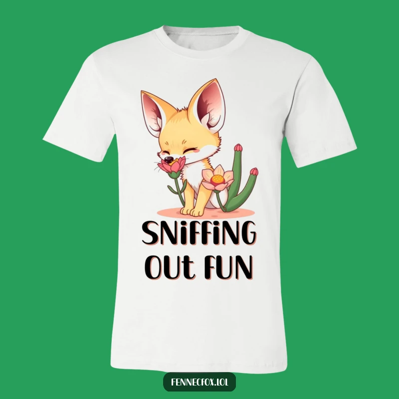 Funny Fennec Fox T-Shirt: Desert Flower Sniffer, Ideal Funny Gift