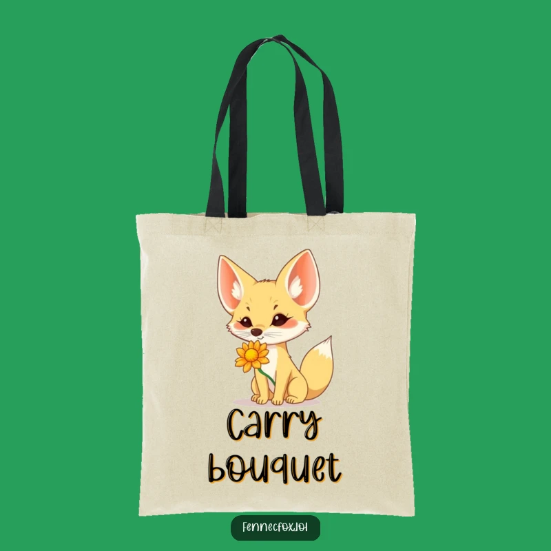 Funny Fennec Fox Flower Nose Tote Bag: Carry Your Charm & Laughs!