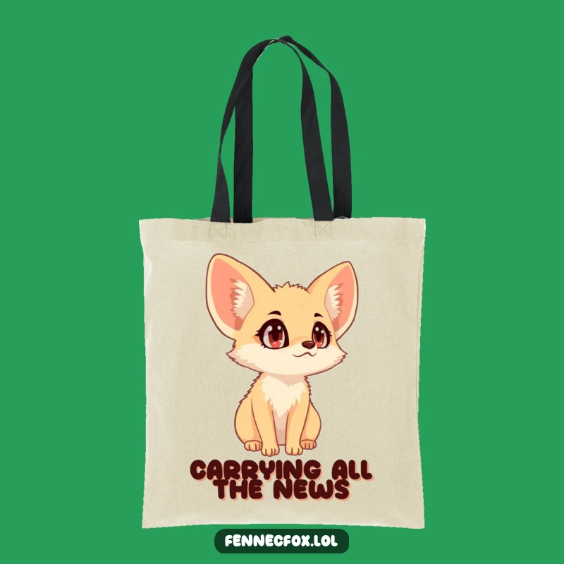 Funny Fennec Fox Listening Tote Bag: Carry Your Thoughts, Practical Funny Gift