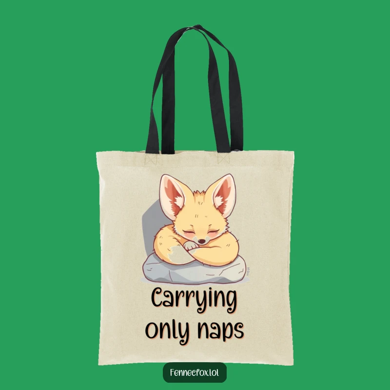 Funny Fennec Fox Tote Bag: Adorable Sleeping Fox Accessory, Practical & Funny Gift