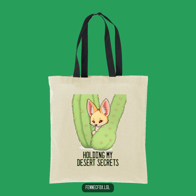 Funny Fennec Fox Cactus Tote Bag: Chic Desert Style, Practical Funny Gift