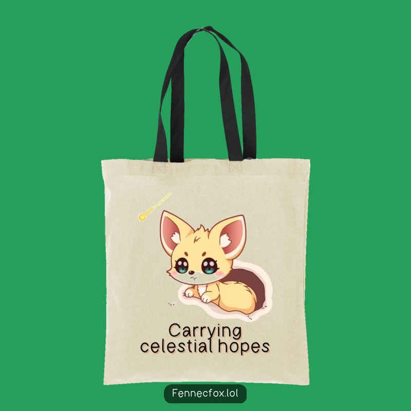 Funny Fennec Fox Comet Tote Bag: Excited Observer - Practical Humorous Gift