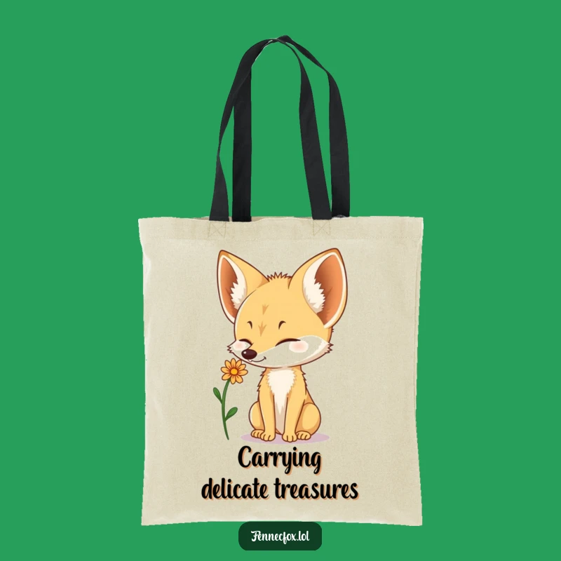 Funny Fennec Fox Flower Balance Tote Bag: Carry Nature's Charm Gift