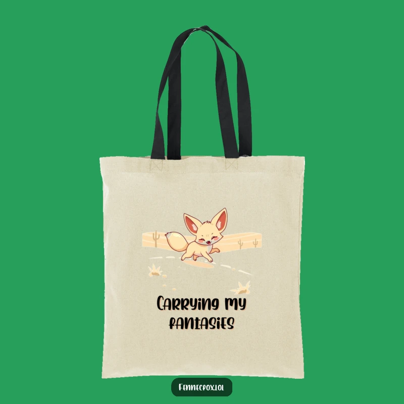 Funny Fennec Fox Mirage Tote Bag: Hilarious Desert Chase Gift
