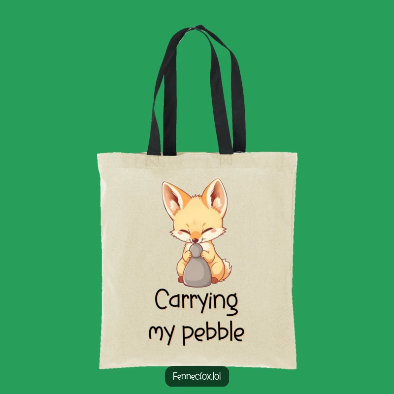 Funny Fennec Fox Pebble Balance Tote Bag - Carry Your Essentials with Foxy Focus and Flair