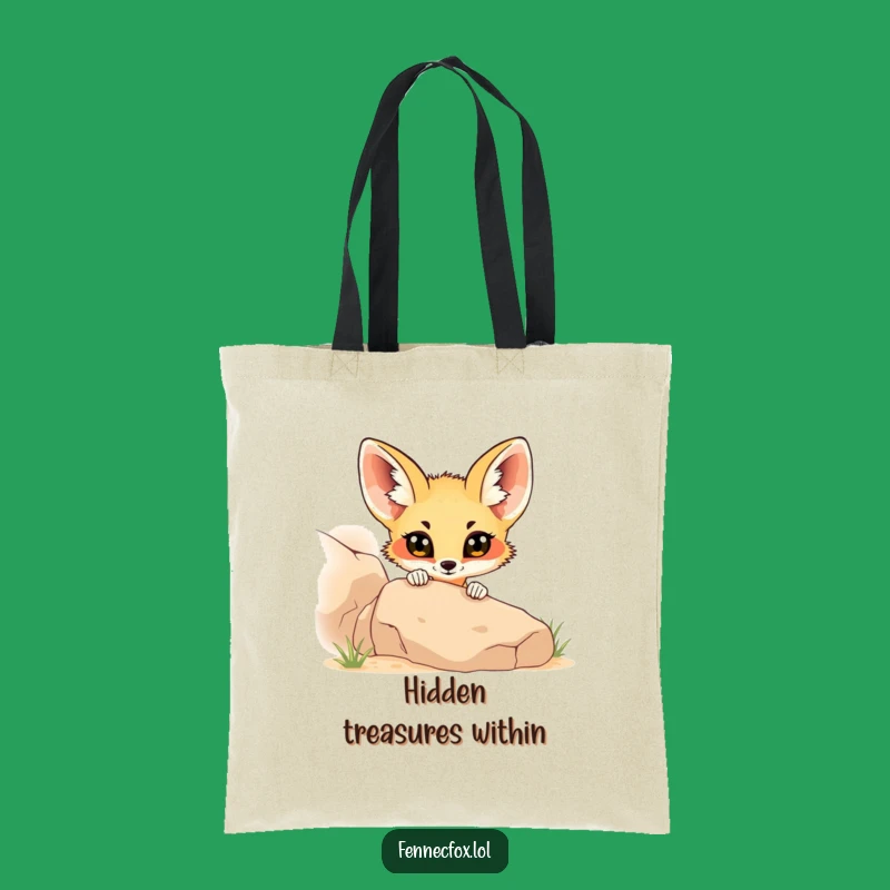 Funny Fennec Fox Peeking Tote Bag: Carry Your Essentials Hilariously!