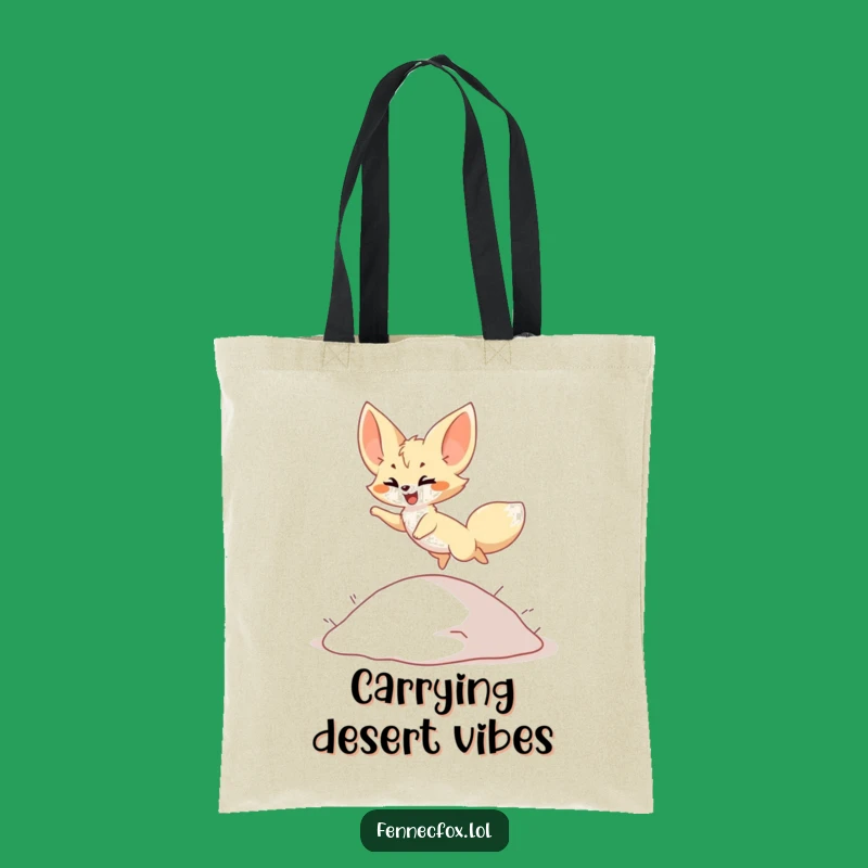 Funny Fennec Fox Tote Bag: Leaping Desert Character, Great Funny Gift for Animal Fans