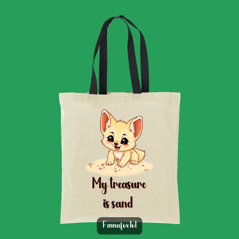 Funny Fennec Fox Cub Digging Tote Bag: Carry Your Goodies Hilariously!