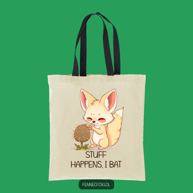 Funny Fennec Fox Batting Tumbleweed Tote Bag: Spacious & Hilarious Desert Companion Gift